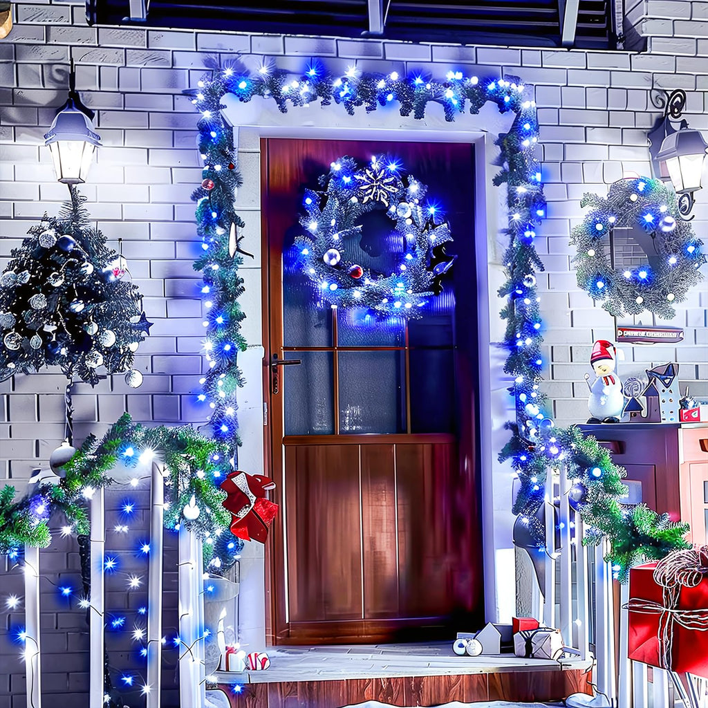 66ft 200 LED Blue and White Christmas Lights, String Light Plug in
