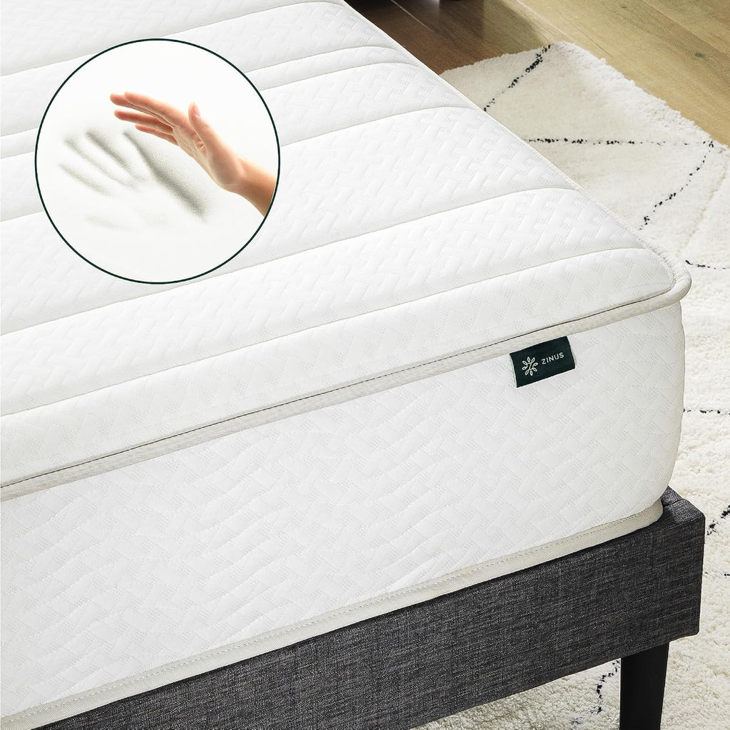 8 Inch California King Foam and Spring Hybrid Mattress, Medium Feel | Fiberglass Free, Durable Support, Mattress in a