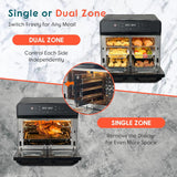 24Qt Dual Zone Air Fryer Oven with Rotisserie, Extra Large Double Air Fryers Mini Oven Digital 1800W 10 in 1 Airfryer