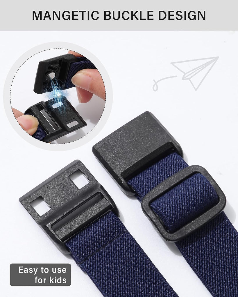 Kids Magnetic Belt for Girls - 3 Pack Toddler Boys Elastic Belt