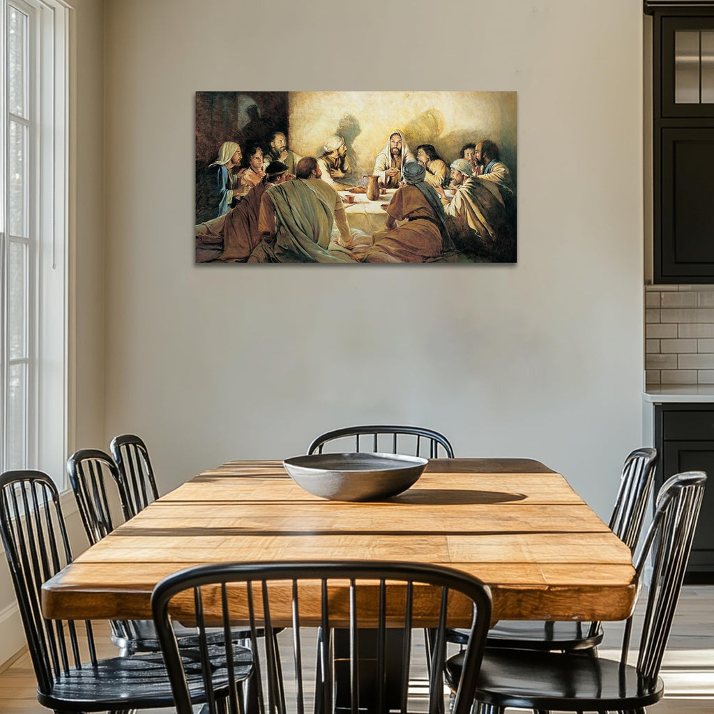 Large The Last Supper Wall Art - Christian Canvas Prints, Classic Religious Last Supper Painting Pictures, Vintage