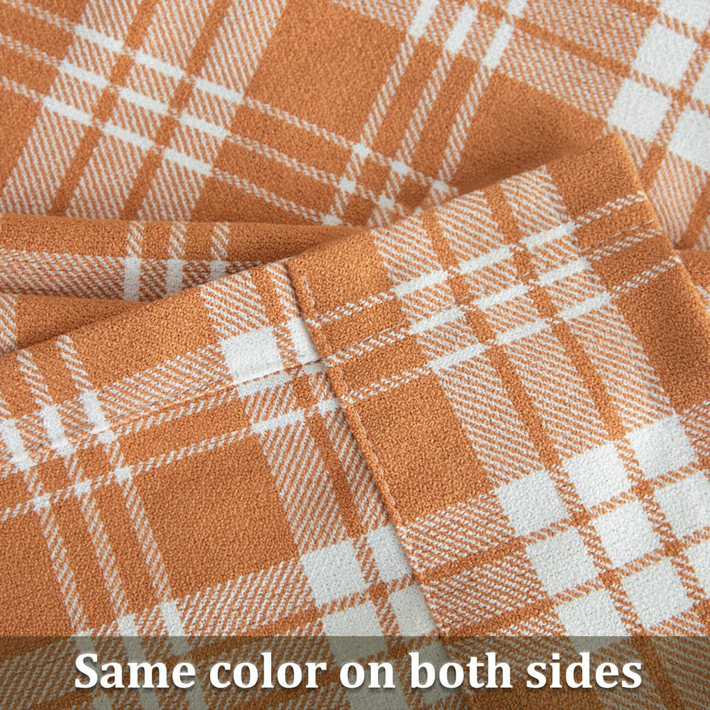 Buffalo Check Valance for Windows, Orange Kitchen Garden Farmhouse Valance, 60 x 18 Rod Pocket Curtain Panels for
