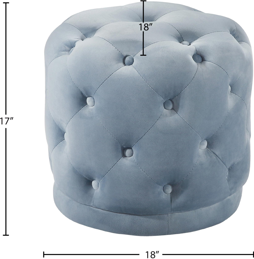 Harper Collection Modern | Contemporary Velvet Upholstered Ottoman/Stool with Deep Button Tufting, Solid Wood Frame