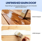 30in x 84in Bifold Barn Door with Hardware Kit, Unfinished Solid Pine Wood Folding Closet Door for B