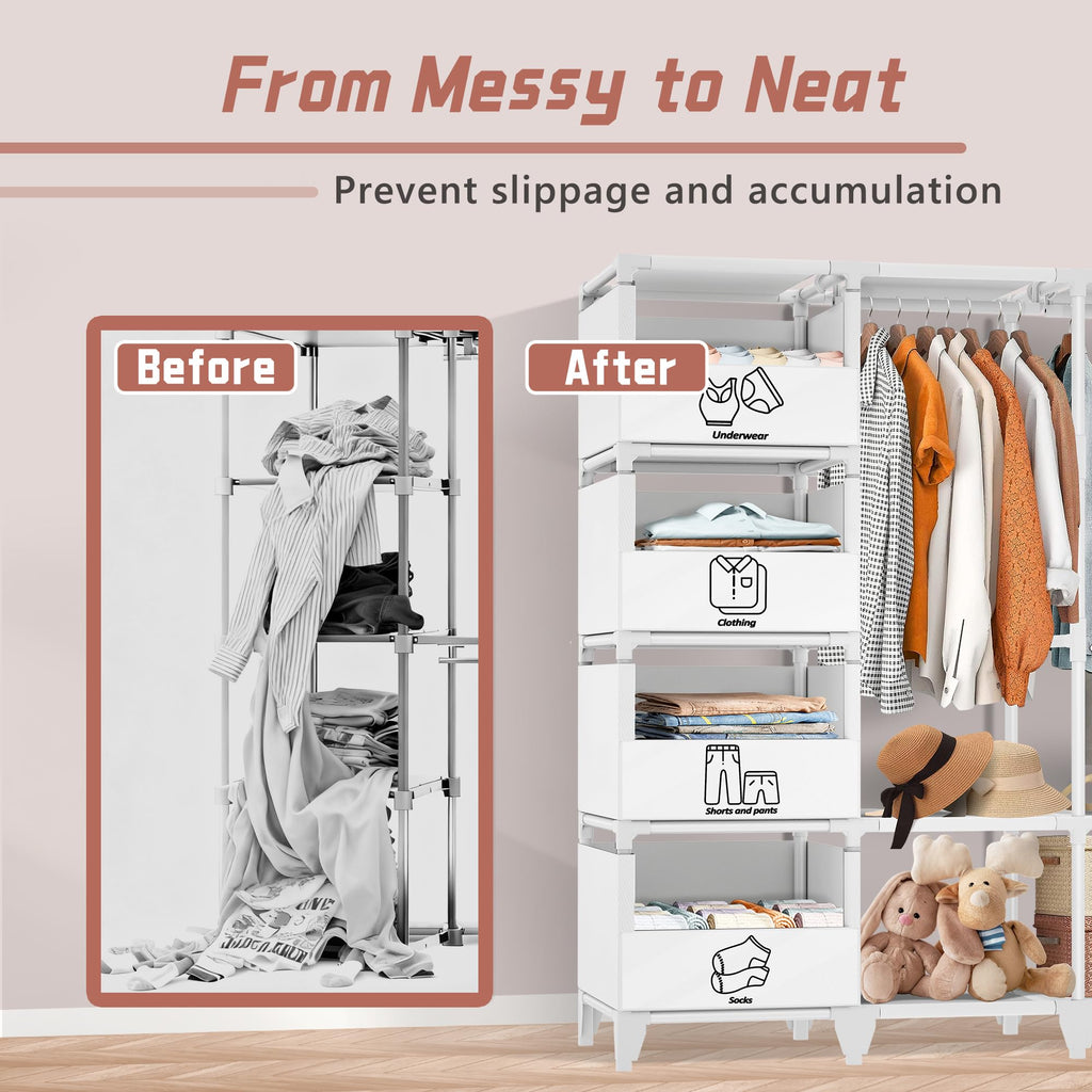 Portable Closet, Easy Assembly, Large Capacity Wardrobe Closet