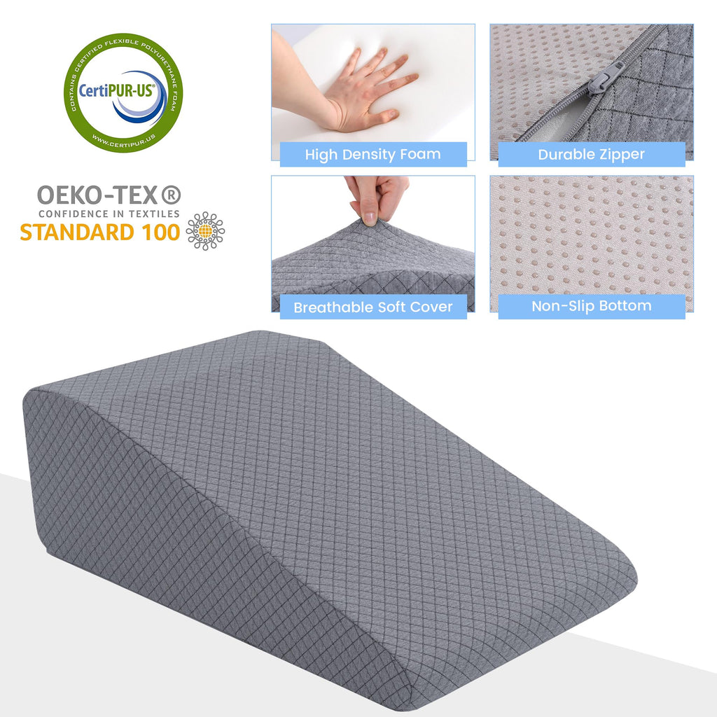 Leg Elevation Pillow for After Surgery, Knee Replacement & Recover, Wedge Pillow for Knee, Hip, Ankle Support, Home