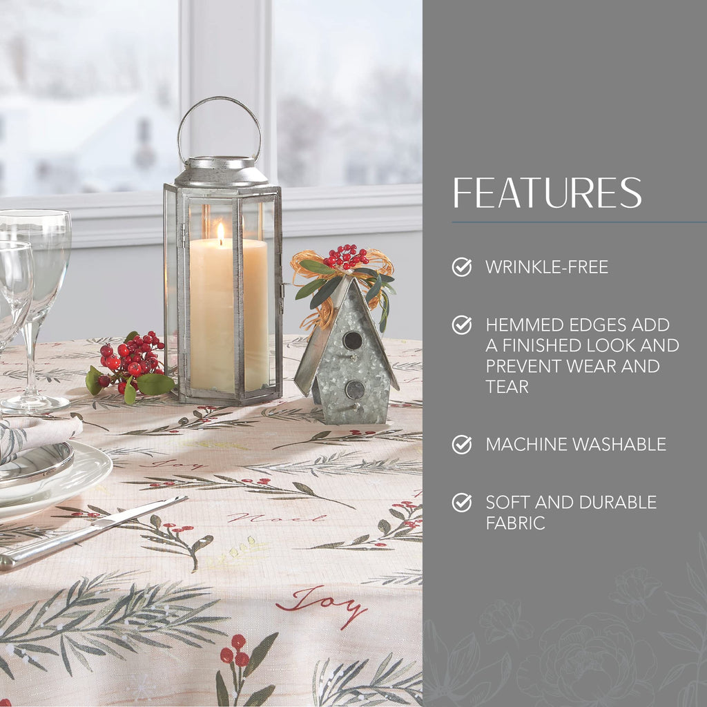 Holiday Tree Trimmings Tablecloth, Multicolor - 60"W x 84"L Oval