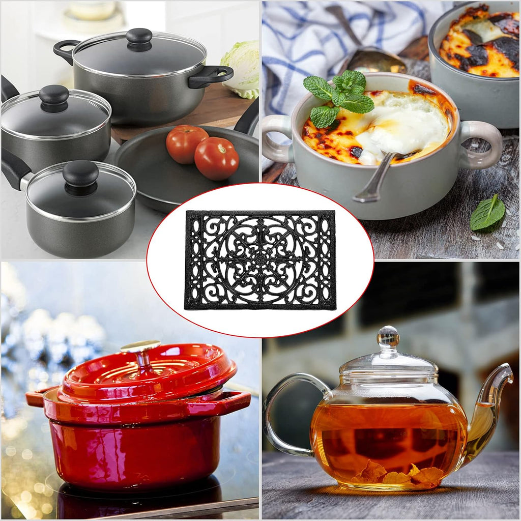 Cast Iron Trivet Heat Resistant Trivets for Hot Pots and Pans - Set of 2