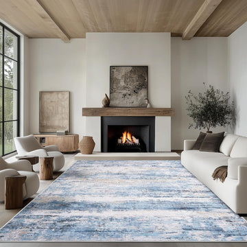 8x10 Area Rug Living Room Rugs - Washable Rug Large Modern Abstract Soft Thin Carpets Indoor Floor No Slip Vintage