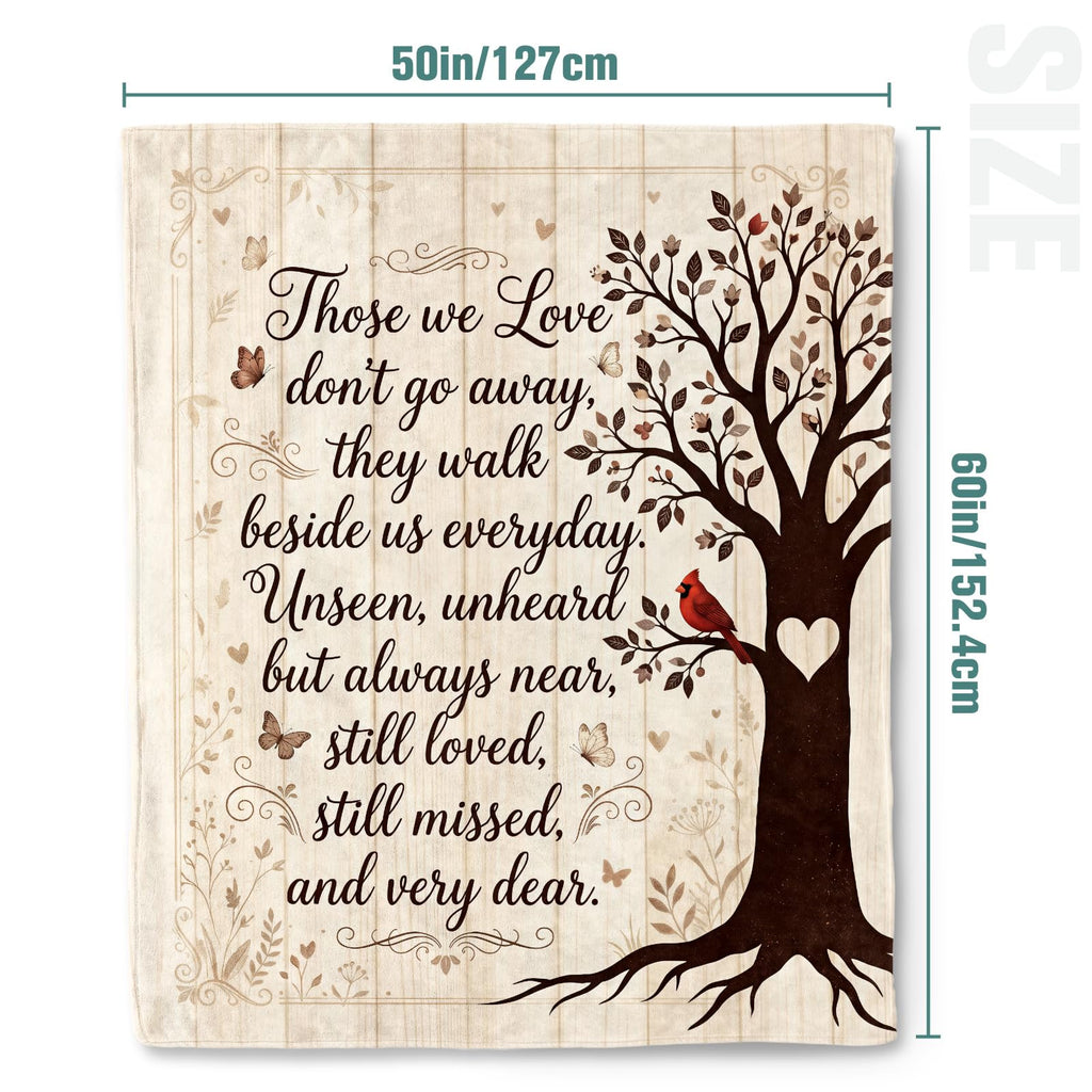Sympathy Gifts Blanket Memorial Cardinal Tree Beige Throw Blanket
