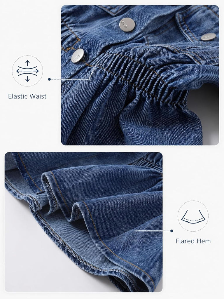 Girls Denim Jackets - Trendy Button-Up Outerwear for Kids