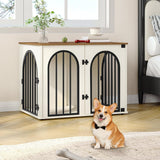 31.5'' Wooden Dog Crate Furniture, Indoor Dog Kennel Dogs Cage for Small/Medium Dogs