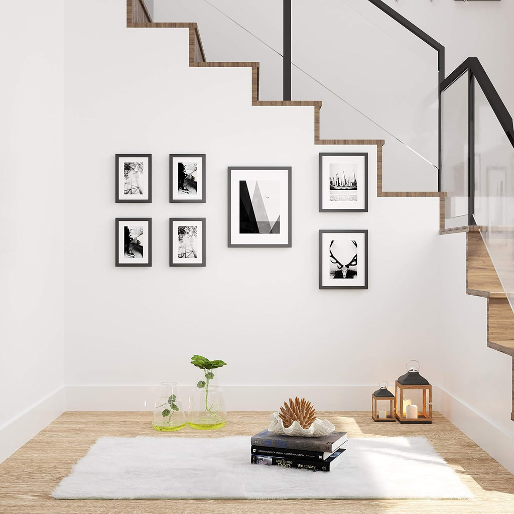 Picture Frames, Collage Photo Frames Set of 7, One 11x14, Two 8x10, Four 6x8 Frames, Wall Gallery or Table