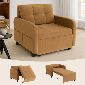 Deep Seat Sleeper Chair Bed, Zero Wall Clearance