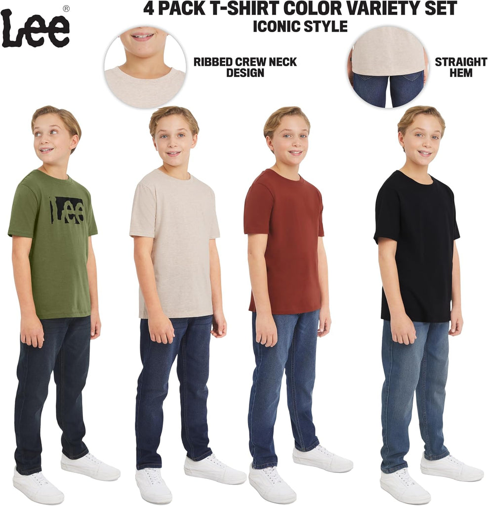 Boys' 4 Pack Variety Super Soft Stretchable Tee Short Sleeve T-Shirt