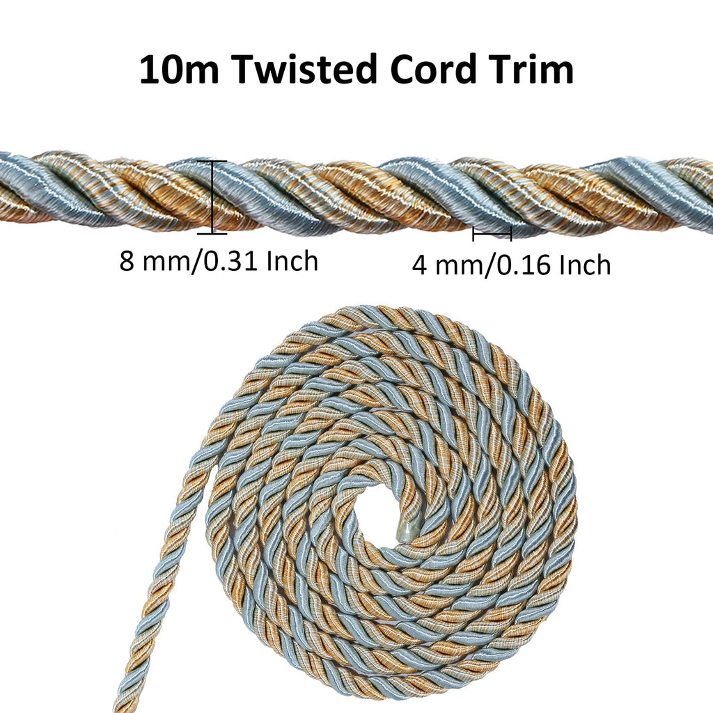 M Twisted Cord Trim Rope(Mix Blue) - 10 Yards 8m