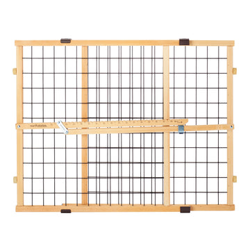 Wire Mesh Dog Gate: 26.5"-42" Wide Pressure Mounted with No Tools; Expandable, Durable Pet Gates for Doors and
