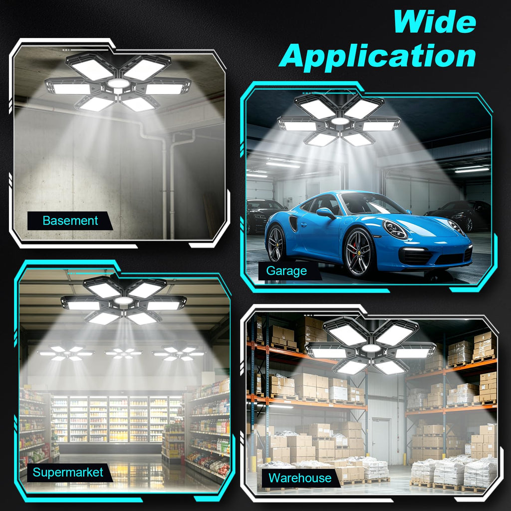 LED Garage Lights 4 Pack, 180W 6500K Ceiling LED Shop Light