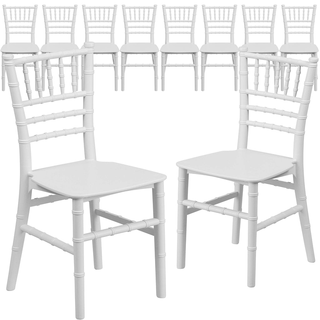 White Kids Resin Chiavari Chair, 10-Pack