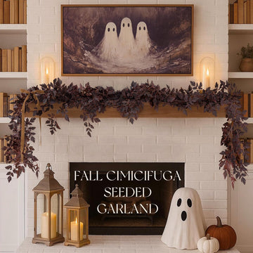 Fall Decorations - 2 Pack 6 Ft Plum Cimicifuga Seeded Garlands - Set of 2
