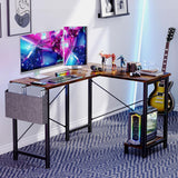 L Shaped Desk Computer Gaming Corner Table 51 Inch Home Office Writing Student Work PC Workstation with Side Storage