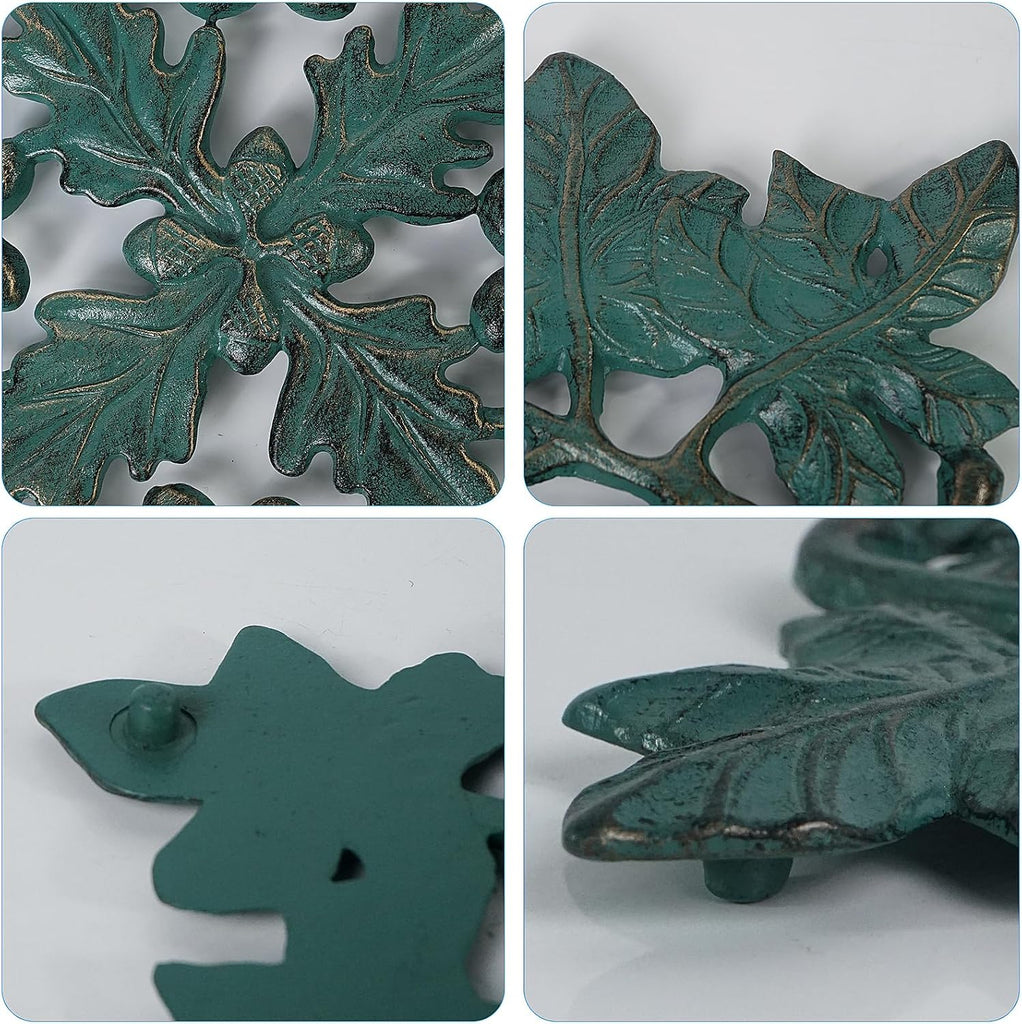 Cast Iron Trivet, Decorative Leaf Metal Trivets Rustproof Holder Rack for Hot Dishes and Pans