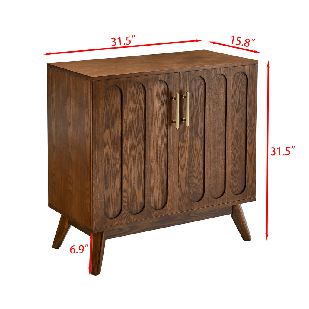 Small Sideboard Buffet, Mid Century Modern Storage Cabinet with Doors
