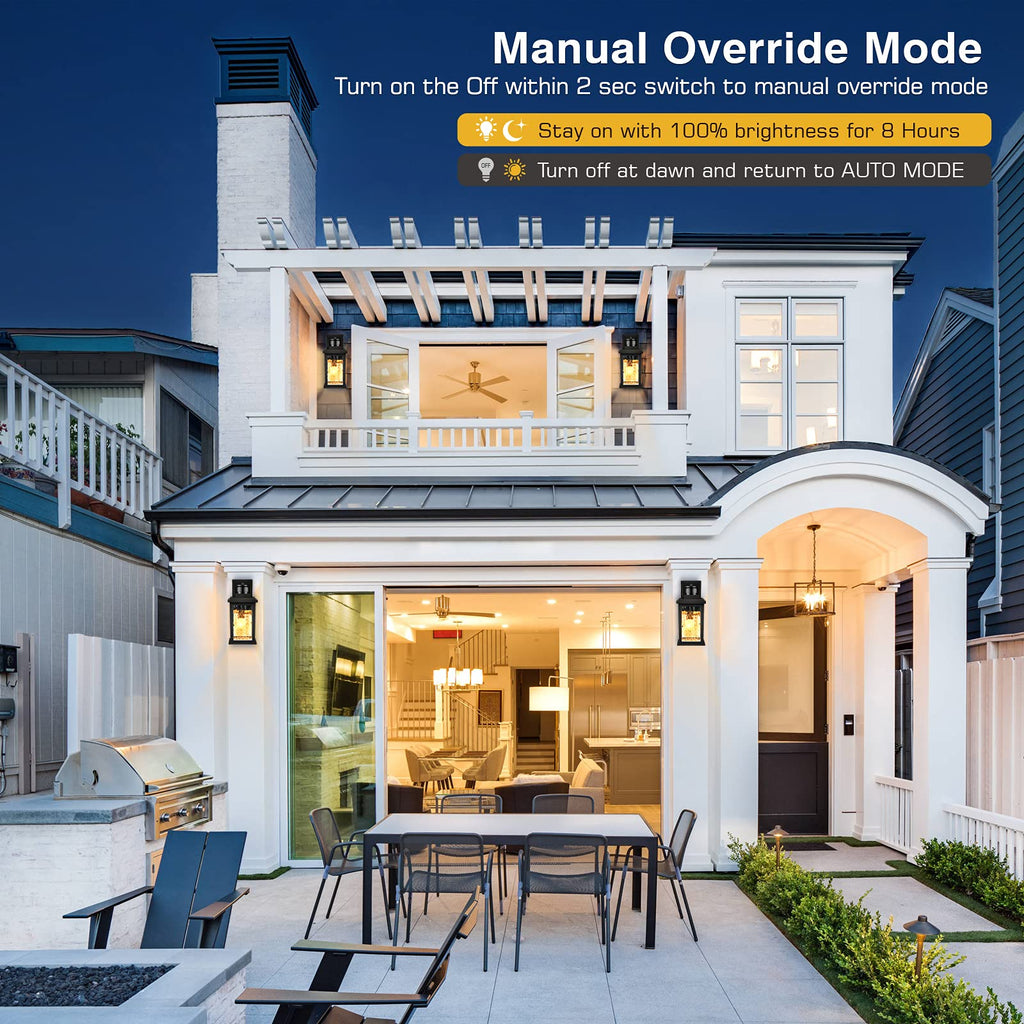 Motion Sensor Outdoor Light Wall Mount, Black Exterior Light Fixture