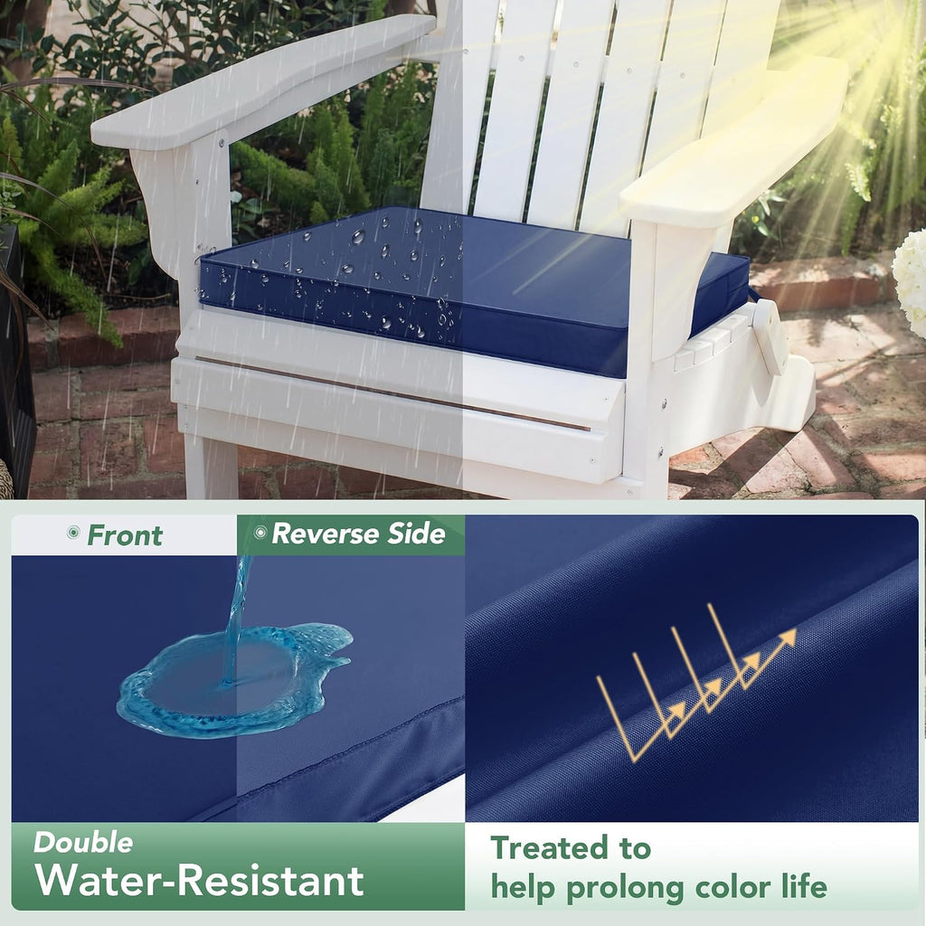 Outdoor Chair Cushions Set of 4: Waterproof & Fade Resistant Seat Cushion Furniture - 18.5 x 16 x 2 Inch Chair Pads