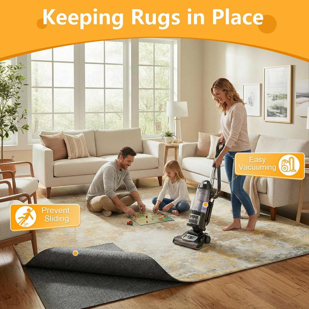 9x12 Non Slip Rug Pad Gripper, 1/4" Thick Cushioned Carpet Pads - Set of 108