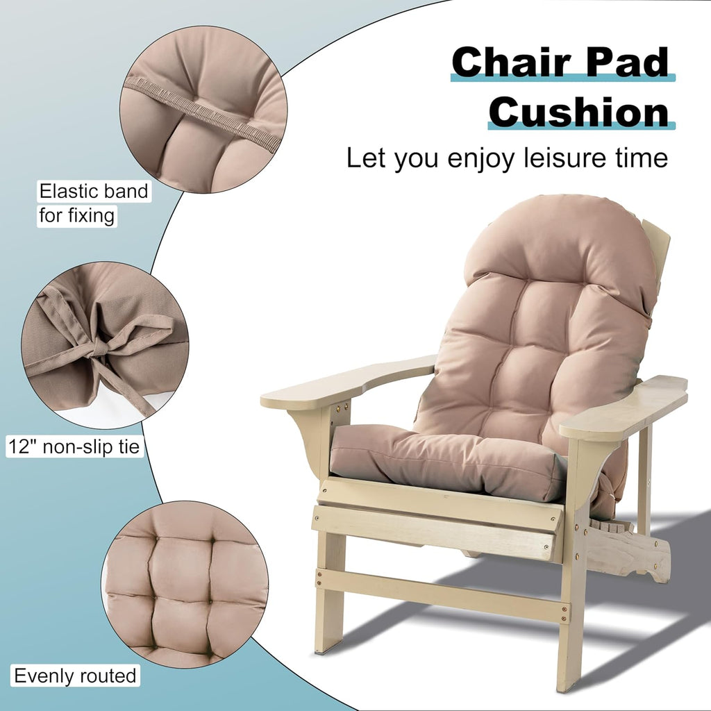 Adirondack Chair Cushion, Rocking Chair Cushion 44x19.4x4 inch, High Back Patio Cushions of Upper and Lower with