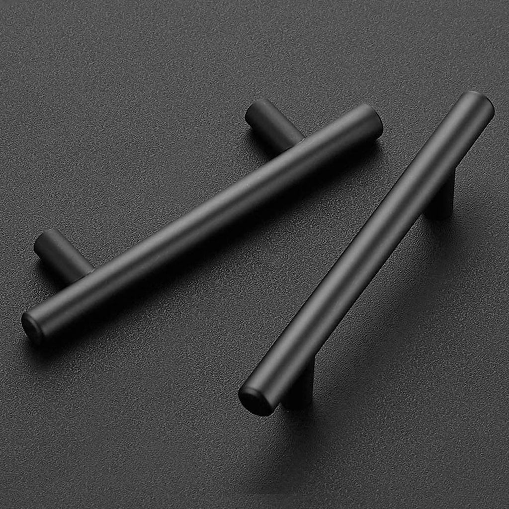 Matte Black Cabinet Pulls Drawer Pulls, 3-3/4 Inch CC, 10 Pack