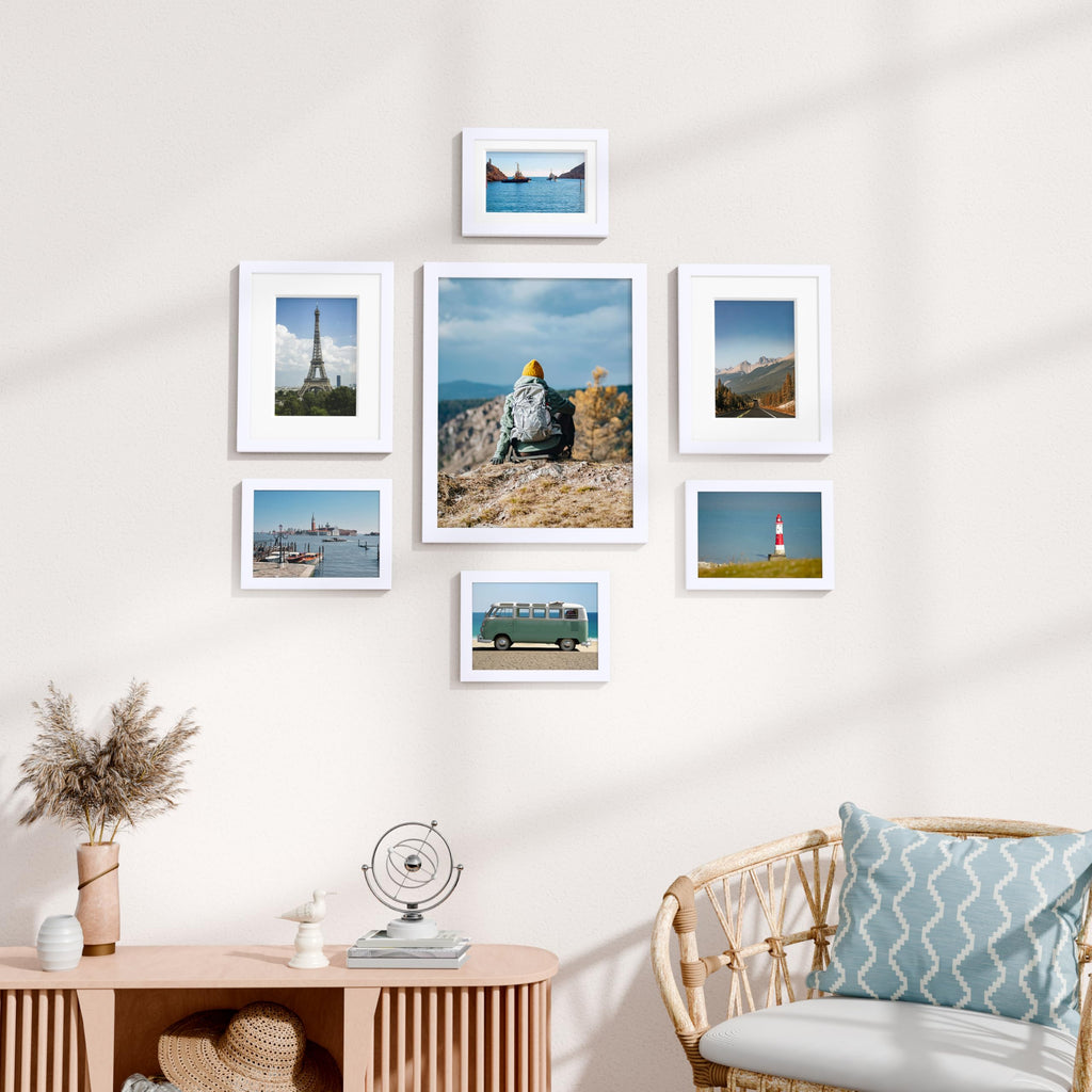 7 Pack Picture Frames Collage Wall Decor, White