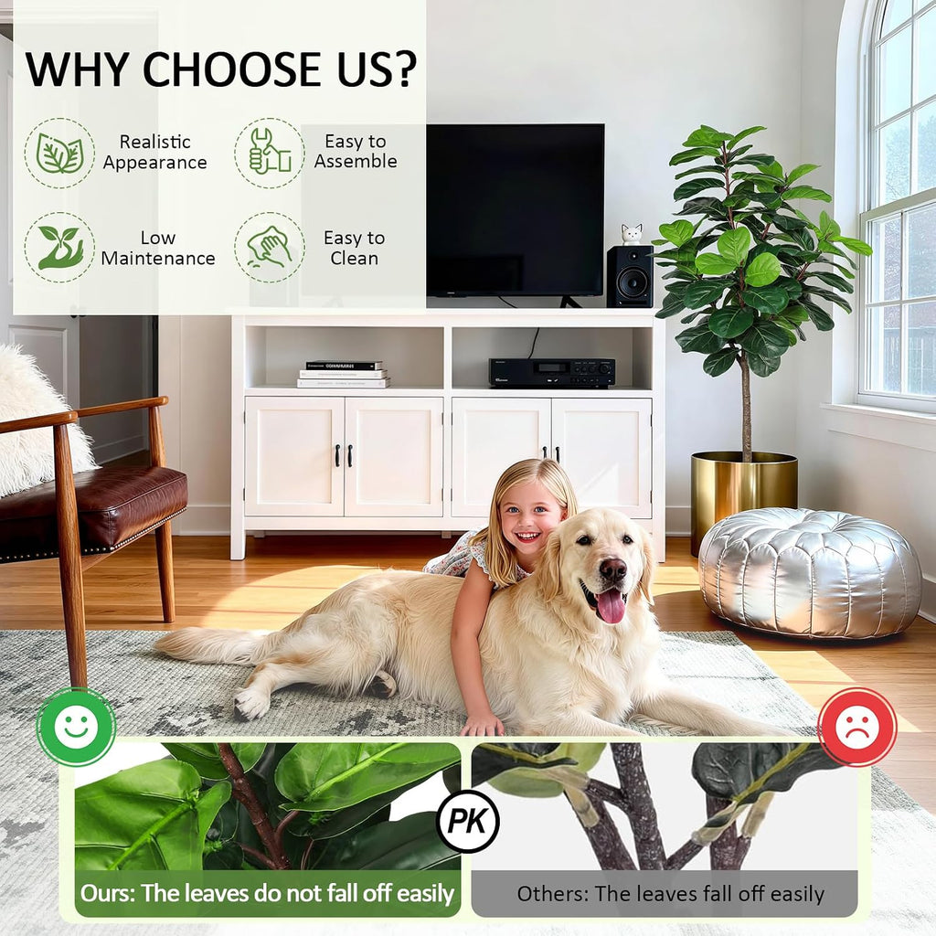 5Ft Artificial Fiddle Leaf Fig Tree Indoor Decor
