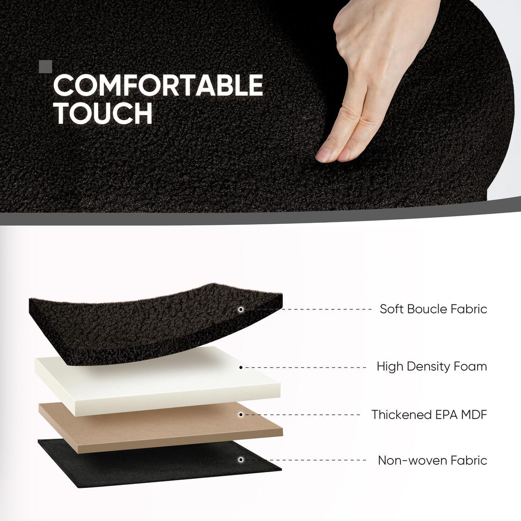 43.3" Sherpa Ottoman with Storage, Black