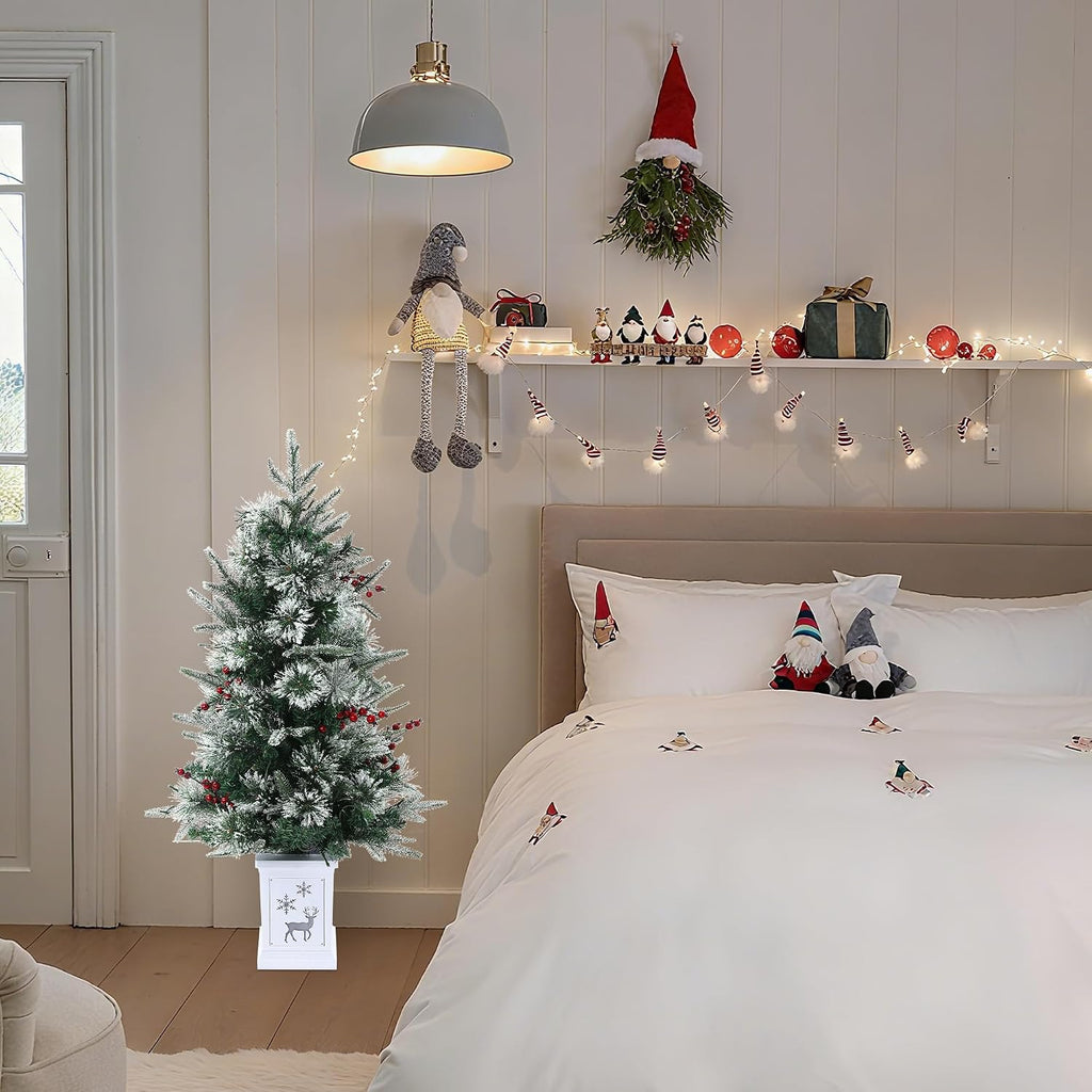 3ft Artificial Christmas Tree, Pre-Lit Christmas Trees with Lights