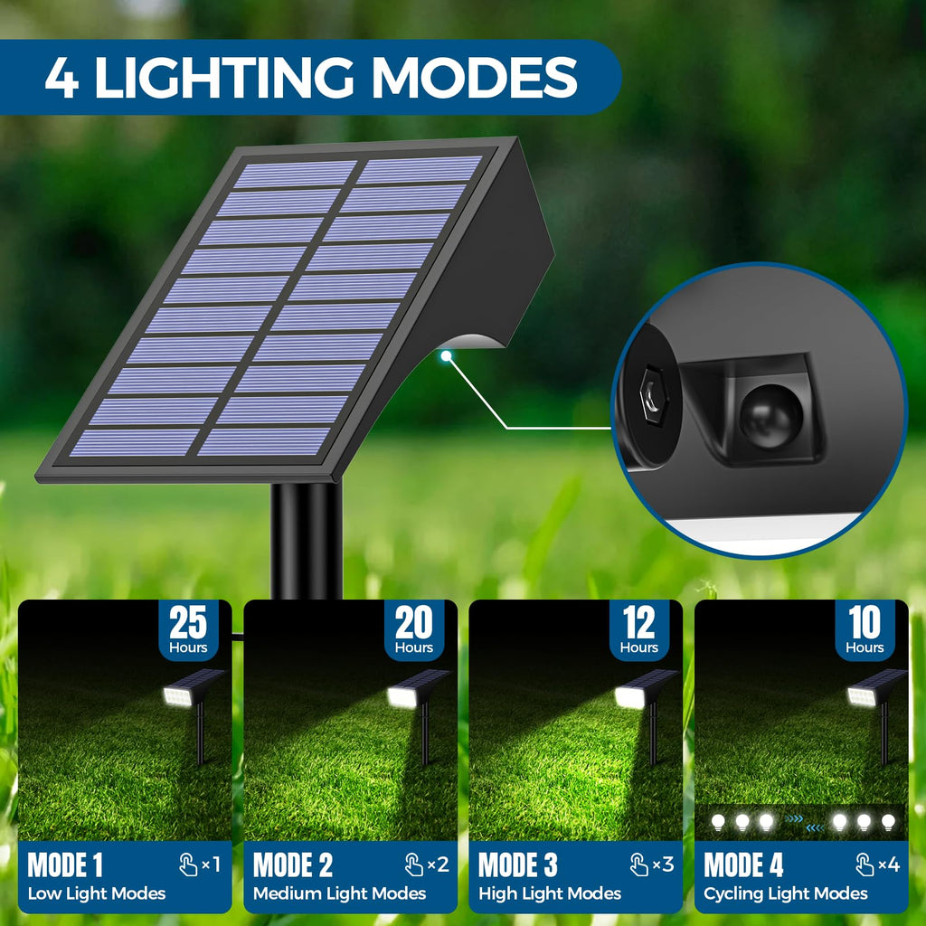 12 Pack Solar Spot Lights Outdoor Landscape Spotlights, Cool White