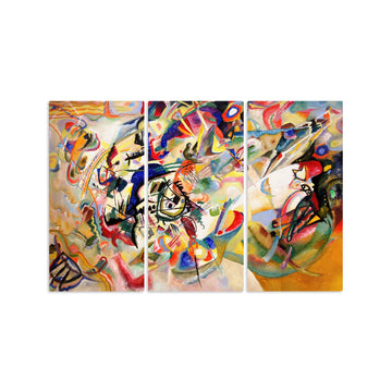 Composition VII by Wassily Kandinsky Canvas Art Wall Home Decor - Various Sizes (3 Pieces Large)