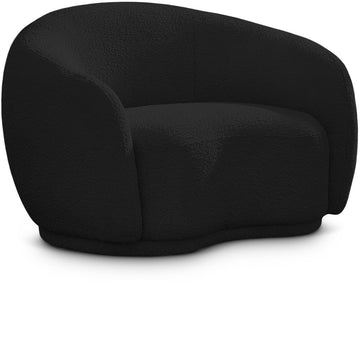 693Black-C Hyde Collection Modern | Contemporary Boucle Fabric Upholstered Accent Chair with Rounded Back, Black, 42"