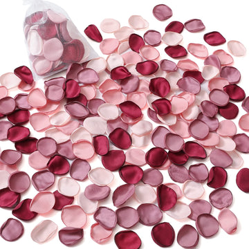 500Pcs Burgundy Pink Silk Flower Petals for Wedding Decor
