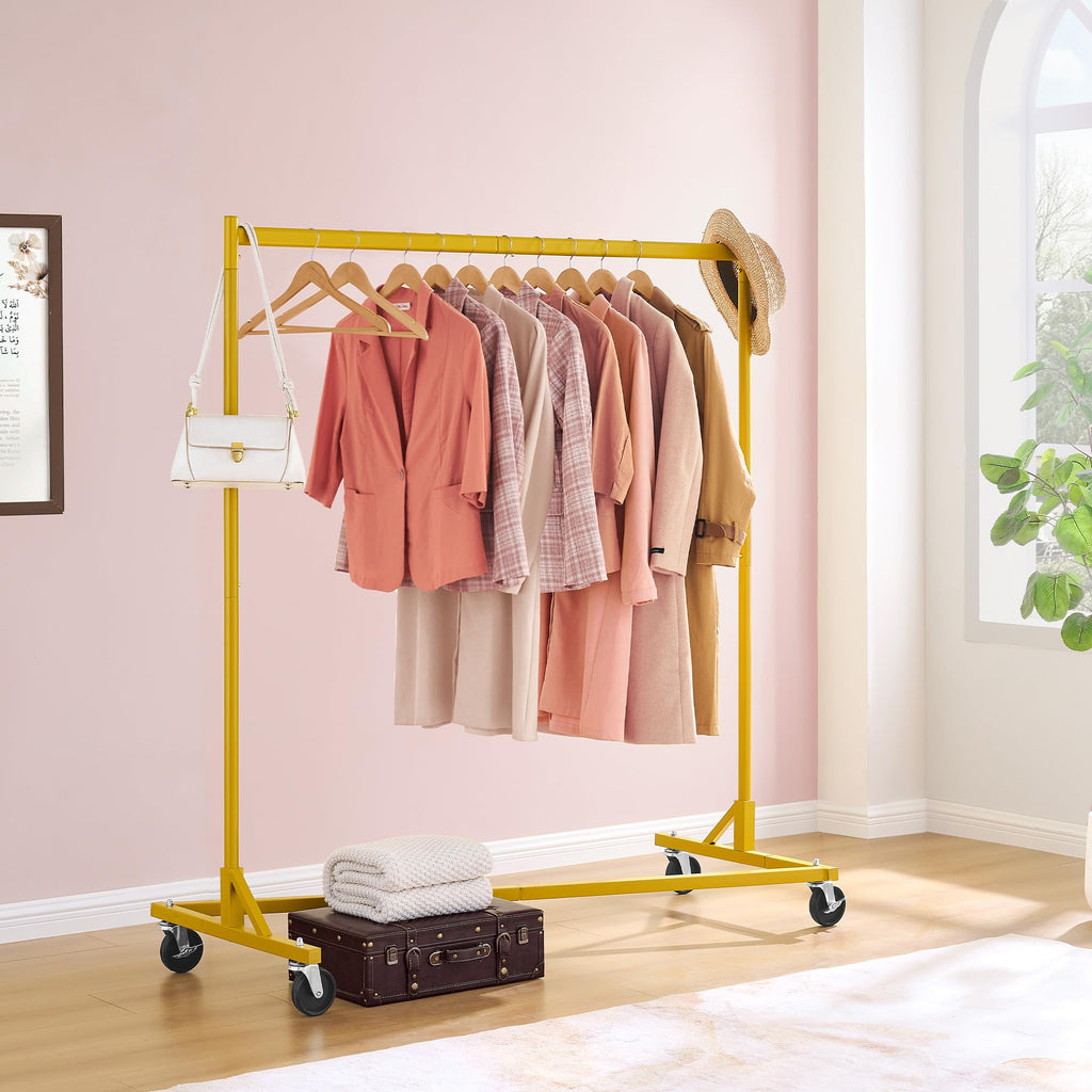 Z Rack, Rolling Clothes Racks with Z-Base, Heavy Duty Garment Rack, Clothing Racks for Hanging Clothes, Sturdy Metal