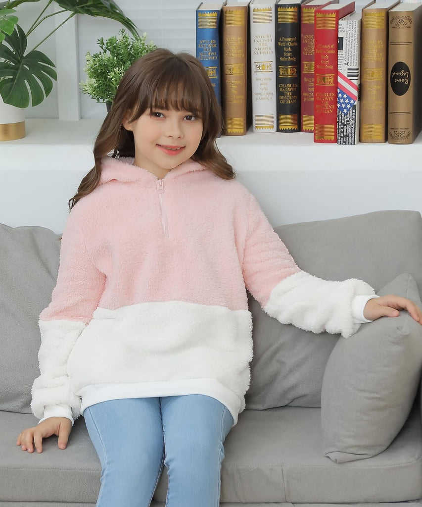Girls Fuzzy Fleece Pullover Hoodies Sweatshirt
