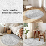 Lima Round Rug 6ft Vintage Machine Washable Area Rug Indoor Circle 6' Ultra-Thin Non-Slip Floral Pri