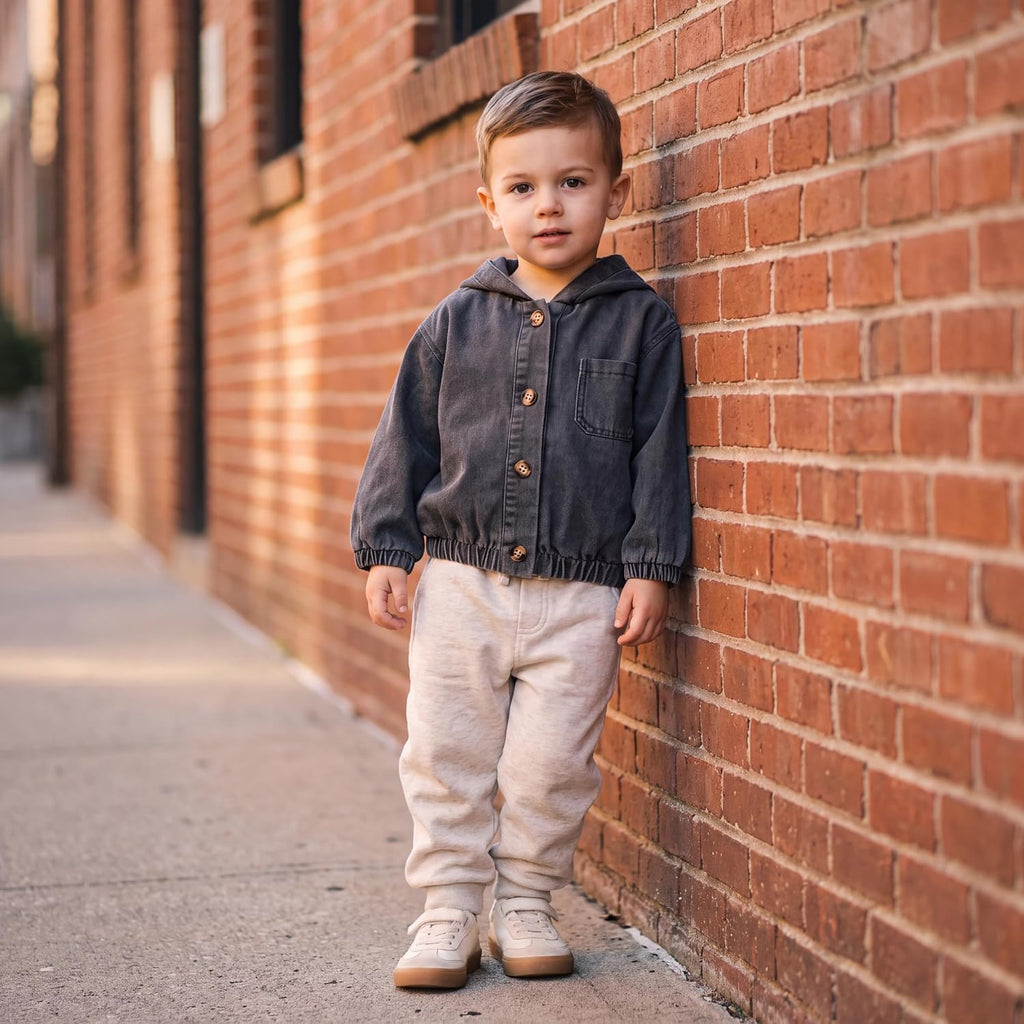 Toddler Jean Jacket with Hood Denim Outerwear for Girls and Boys