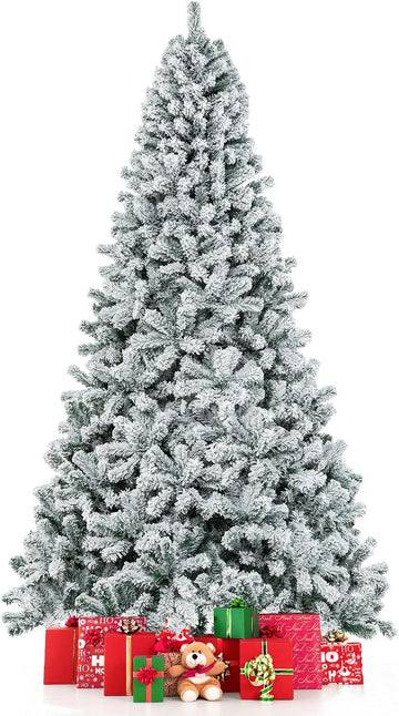 Snow Flocked Christmas Tree, Artificial Hinged Pine Tree