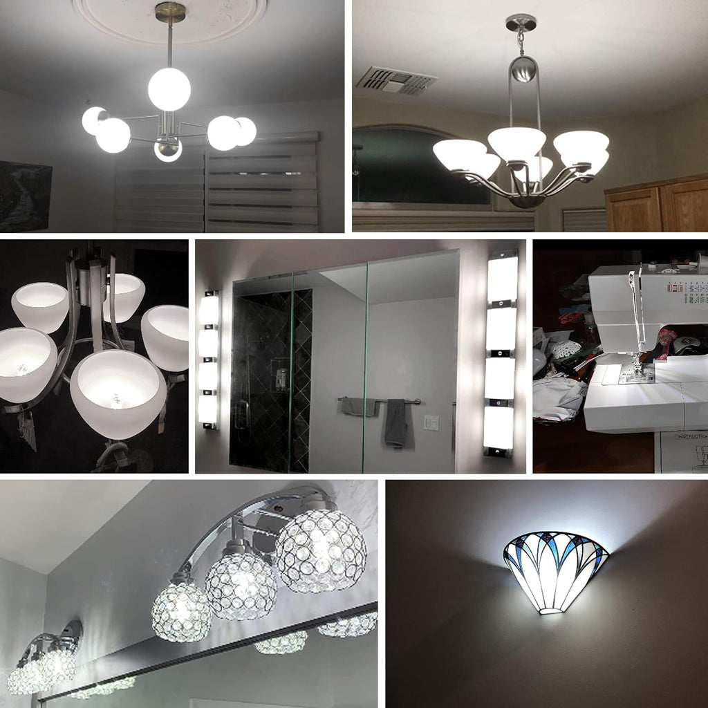E12 C7 40w LED Candelabra Chandelier Bulbs,6000K Daylight Cool White