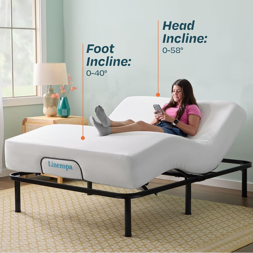 Adjustable Bed Base - Motorized Head and Foot Incline - Full