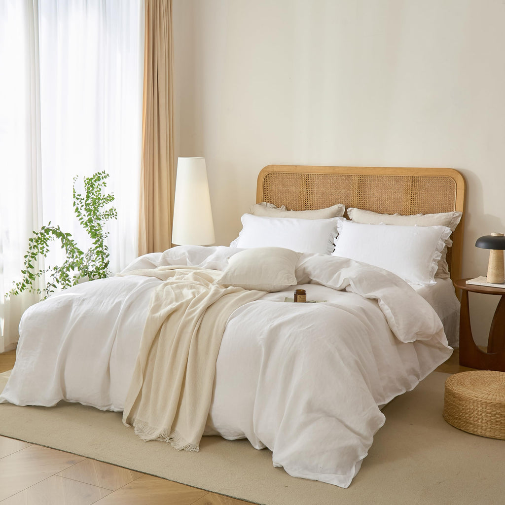 100% French Linen Duvet Cover Set, Organic Linen