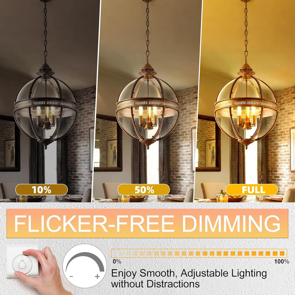 E12 Candelabra LED Bulb T6 T25, 60W Equivalent, 2700K Warm White Dimmable