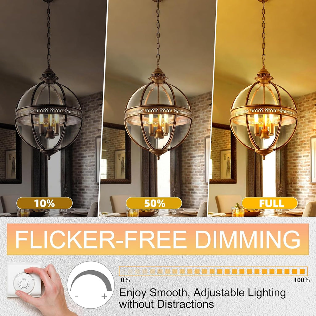 E12 Candelabra LED Bulb T6 T25, 2700K Warm White, Dimmable 40W Equivalent